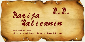 Marija Malićanin vizit kartica